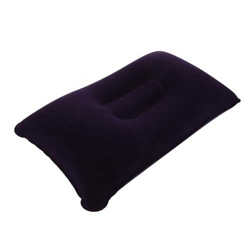 TOYANDONA 2PCS Inflatable Camping Pillow Soft Flocked Travel Pillow for Backpacking Airplane Lumbar Support Comfortable Portable Anywhere