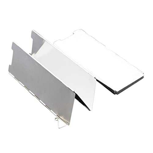 TOGEVAL Portable Aluminum Alloy Wind Shield for Camping Stove Lightweight and Durable Cooking Burner Shield with Built Pegs for Bbq Hiking and Outdoor Activities