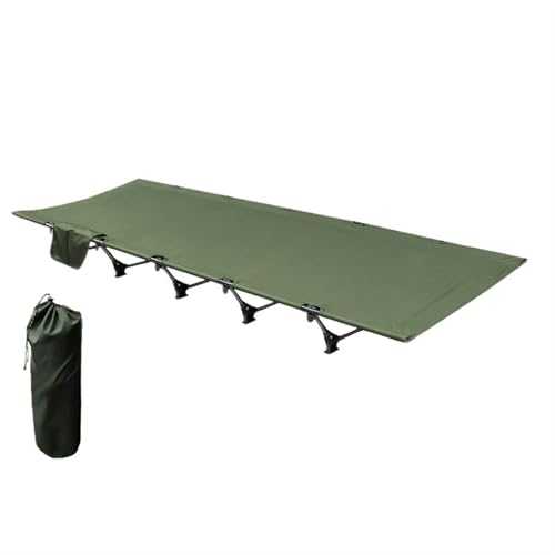 Outdoor Camping Rollaway Bed Camp Bed Tent Grass Portable High And Low Bed Camping Cots for Travel(Green)