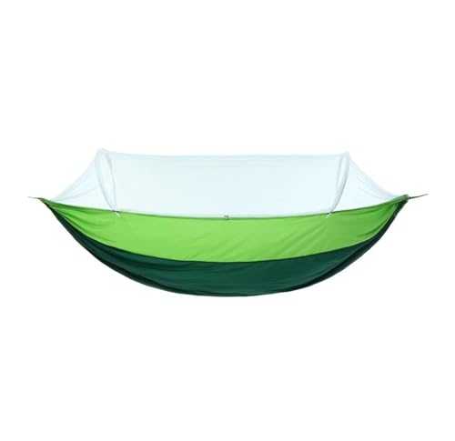 SRKATI Camping Hammock Outdoor Camping Hammock With Mosquito Net 1-2 Person Parachute Garden Swing Hanging Chair Double Sleeping Bed(Green Belt)