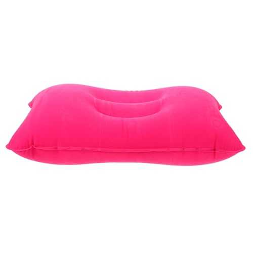 WHAMVOX Inflatable Travel Pillow for Camping Outdoor Use Flocked Compact and Portable Design Ideal for Air Travel and Napping Rose 27 * 43cm