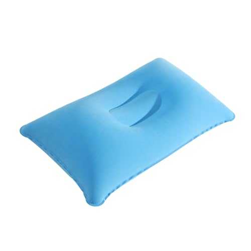 ETRAVEL Blow up Pillow,Inflatable Pillows for Camping, Portable Ultra Light Air Camping Pillows for Adults Flocked Surface Cushion Neck Support for Travel Hiking Beach Outdoors Fishing (BLUE)