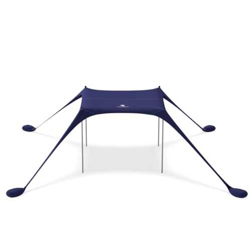 SUN NINJA Pop Up Beach Tent Sun Shelter UPF50+ with Sand Shovel, Ground Pegs and Stability Poles, Outdoor Shade for Camping Trips, Fishing, Backyard Fun or Picnics (NAVY)