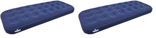 88000 Flocked Single Airbed/Easy Inflate & Deflate/Weatherproof/Great For Camping, Festivals, Sleepovers & Family Gatherings (Pack of 2)