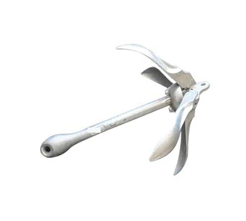 BGTSF Boat Anchor Small Boat Anchor Kit Folding Carbon Steel Fixed Anchor Stainless Steel Boat Folding Grapnel Anchor Docking Hardware Boat Series Boat Accessories Marine