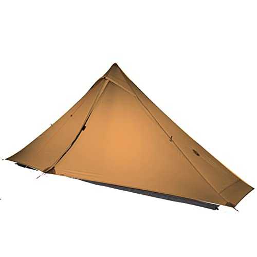 Camping Tents,1 Pro Tent Outdoor 1 Person Ultralight Camping Tent 3 Season Professional 20d Rodless (Color : Khaki, Size : 3 season)