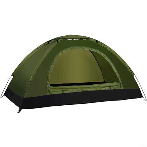 Camping Tent 2 Person Man Tent Waterproof, Large Double Layer Outdoor Tent for Adults Ultralight Camping Tent 190T polyester taffeta(1 person Army Green)
