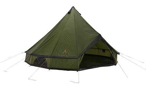 GRAND CANYON Indiana 10 Teepee Bell Tent, Classic Bell Tent with Just One Pole, Quick Setup, for Groups, Families, Festivals, Camping, Glamping