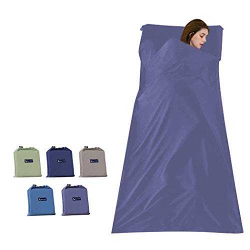 Sleeping Bag Liners Lightweight Travel Camping Sheet Sleep Bag Liner Adults Lightweight Warm Weather Hotel Compact Portable Sleeping Sack Indoor Outdoor Hostels Traveling Backpacking Hiking Blankets