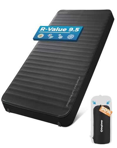 KingCamp Self Inflating Camping Mat Air Mattress Inflating Air Bed Inflatable Roll Mat Foam Sleeping Pad Double (79.1"x50.3"x3.0") Portable Large Thick Warm for Camping Hiking Traveling Indoor