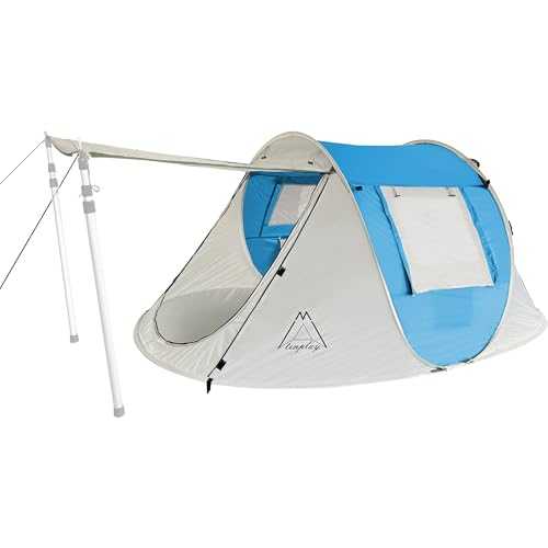 TENPLAY Pop Up Tent,2-4 People,190T Polyester,Waterproof2000mm,(Blue)