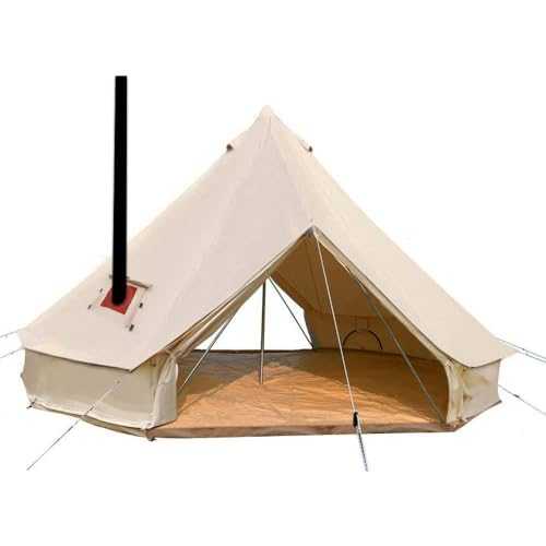 Luxury 4-Season Family Glamping Tent - 2 Doors Waterproof Cotton Canvas Stove Jack Hole Spacious 4/5/6M Yurt Style Bell Tent for Outdoor Adventures