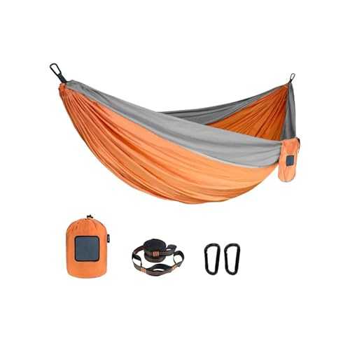 Camping Hammock - 660 lb Capacity, Double Sizes w/Tree Straps and Attached Carry Bag - Portable Durable Hammock for Travel/Backpacking/Beach/Backyard(D)