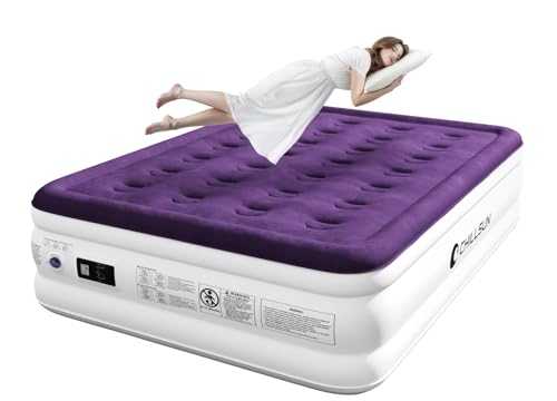 CHILLSUN Full Air Mattress With Built-In Pump, 18" Raised Inflatable Mattress With Comfort, Inflatable Colchon Inflatable Mattress, Upgraded Flocked Top Air Mattress With Storage Bag