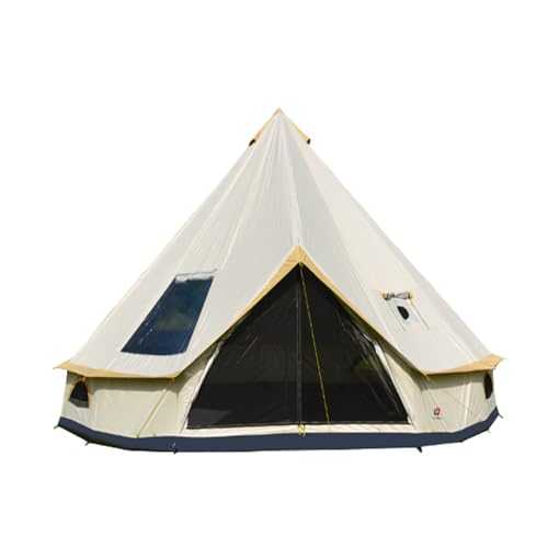 Bell Tent, 10 Person Yurt Tent Luxury Camping Bell Tent with Top Stove Plug-in for 4 Season Glamping, Party, Outdoor Activities