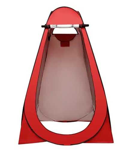 Pop Up Toilet Tent Portable Changing Dressing Privacy Tent for Outdoor Camping Fishing Shower Room Sun Shelter (Date Red)