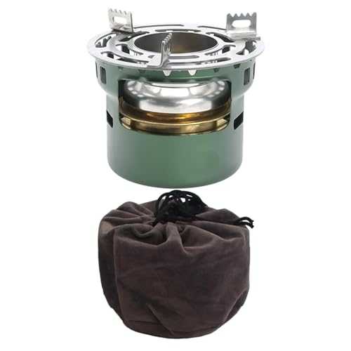 Mini Portable Camping Stove Fishing Stove Camping Cooking Stove Outdoor Stove with Storage Bag Hiking Stove Alcohol Stove with Pot Holder for Camping Hiking Traveling Fishing Picnic
