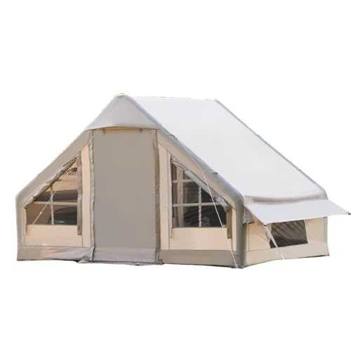 Instant Setup Inflatable Camping Tent - Water-Resistant, Portable 4-8 Person Family Tent with Canopy