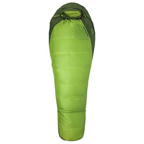 Marmot Trestles 30, Mummy sleeping bag, light and warm 3 seasons sleeping bag, Green Lichen/Greenland