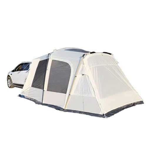 DONGSHUAI Vehicle Car Tent SUV Tailgate Tents Canopy,Car SUV Tent Attachment for Camping,Car Awning Tent Camping Tent Hatchback (Rainfly Only),White
