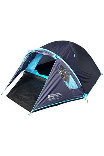 Mountain Warehouse Weekender 4 Man Tent - Waterproof & Breathable tent with Fibreglass Poles & Separate Sleeping/Living Area - Camping, Hiking, Trekking & Outdoors