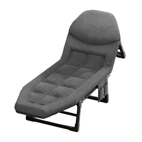 GAOXIONG Folding bed Portable Folding Bed，Camping Cots,Guest Bed Foldable with Mattress Camping Cot Six Position Adjustable Backrest 8 Legged Support for Home Office Nap Beach Travel No Installation