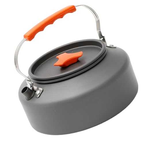 HUANGENG Aluminum Camp Coffee Pots Camp Teas Coffee Pots Portable Teapot Camping Kettle Stovetop Whistling Teapot Enduring