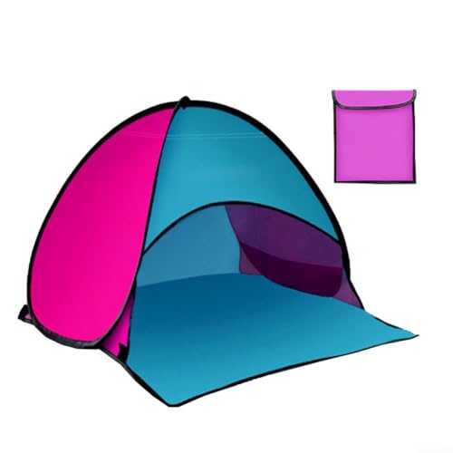 Beach Tent with Built in Poles and Carrying Bag for Effective Sun Protection Outdoors (pink)