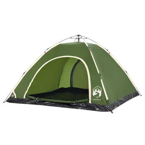 vidaXL Green Dome Camping Tent for 5-Person | Quick-Release Setup | PU-Coated Polyester | Waterproof & Wind Resistant | E-port Access | Lightweight with Carry Bag