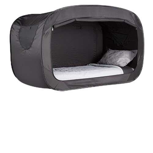 Oumefar Up Bed Tent, Convenient Folding Privacy Bed Tent Enclosed Practical for Camping (Black)