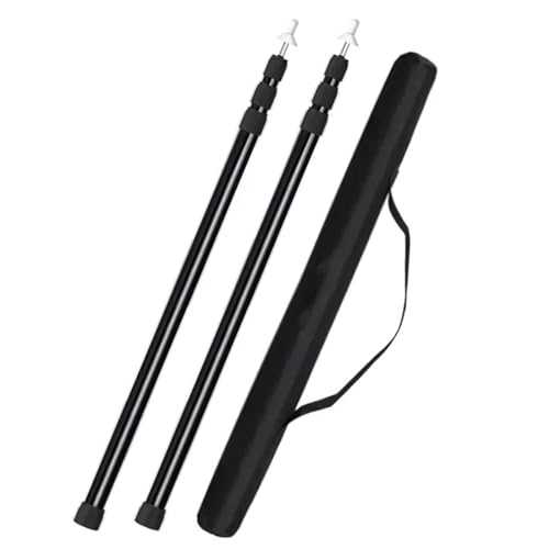 GSHUPIOU Telescopic Tarp Poles，Adjustable Tent Poles Set of Two Adjustable Awning Poles Aluminum Alloy Light And Strong Easy To Install with Storage Bag