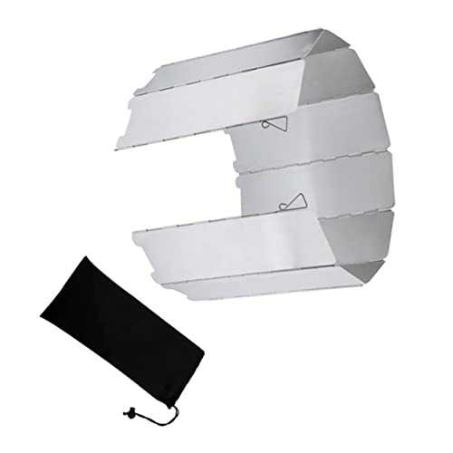 POPETPOP Folding Aluminum Alloy Stove Windscreen for Camping Portable Windproof Shield Detachable and Design for Outdoor Cooking Stable Performance and Durable Protection