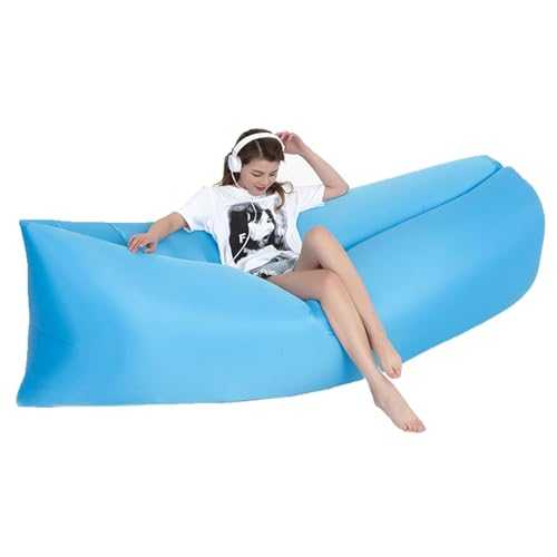 Inflatable Lounger Couch Air Lounger Lazy Sofa,Portable Lazy Sofa Bring Storage Bag,Hammock Inflatable Mattress Inflatable Bed Pool Float for Swim,Camping,Beach,Hiking,Park,Backyard,Pool (Blue)