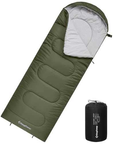 KingCamp Sleeping Bag 3 Season- Lightweight Waterproof Camping Sleeping Bag Indoor & Outdoor Use for Adults Kids for Hiking Backpacking and Camping with Compression Sack