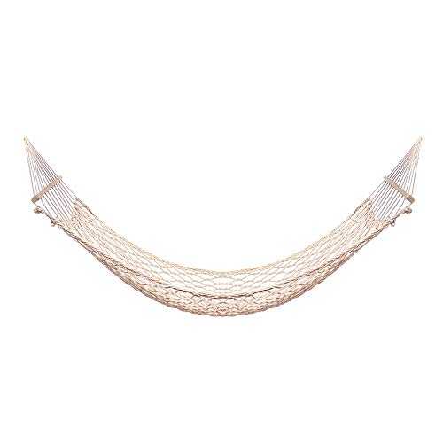 HJUGHPN Hammocks 1-2 Person Portable Outdoor Hammock White Mesh Cotton Rope Swing Hammock for Porch Beach Indoor Patio Hammock for Bedroom