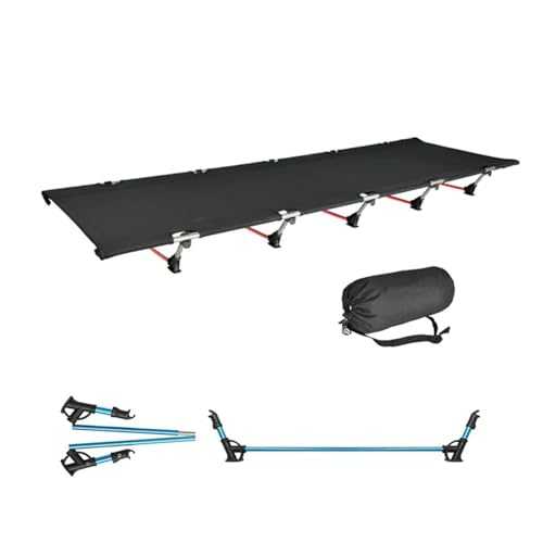 Folding Camp Bed Camping Cots for Outdoor Hiking Backpacking Travel Tent Sleeping Portable Lightweight Cot Foldable Ultralight for Travel(BLACK2)