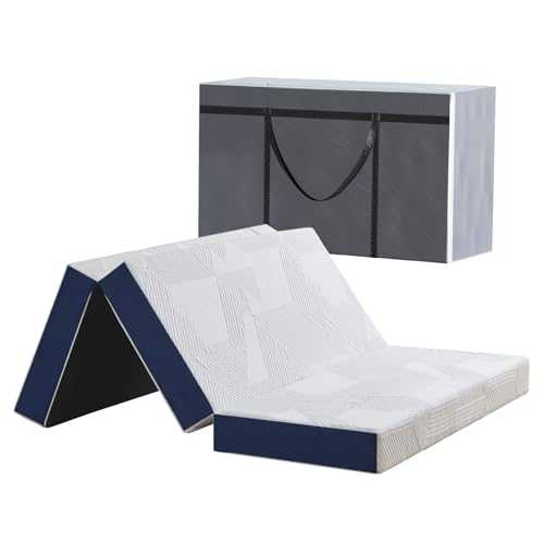 Hiimgo Folding Mattress, 15cm Double with Portable Pillow and Storage Bag, Memory Foam Mattress for Travel, Camping, Guest and Home(135x190x15cm)