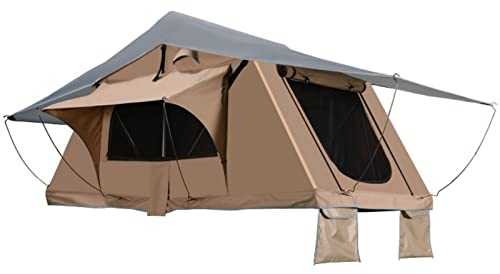 Sleep Under the Stars with a Brown Rooftop Tent - Rain and Sun Protection for Camping and Road Trips - Best Camping Options for 1-3 People