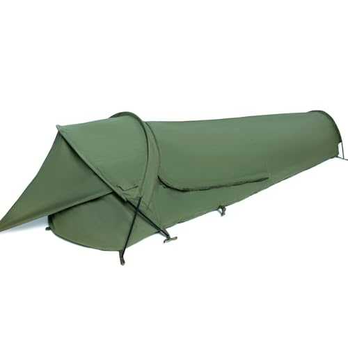 MT Military Hideaway Bivy Cover Stealth Compact Single-Pole Hooped Tent for Modular Sleeping Bags with Mosquito Bug Net Mesh,Waterproof Breathable Outer Shell, Minimalist Shelter