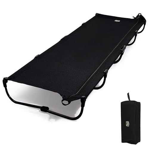Camping Bed for Adults, Folding Camp Bed Single Lightweight Compact Portable, Easy Set up Sleeping Cot with Carry Bag for Outdoor Travel Camping Office