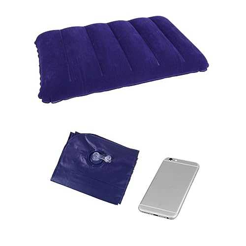 BESPORTBLE 4pcs Square Inflatable Pillow for Camping Pvc Flocking Neck Pillow Portable Inflation Cushion for Travel