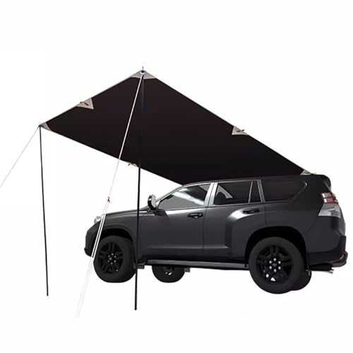 Car Awning Car Tent Camping,Vinyl Coating Heat Insulation And Cooling/BlackAutomatic Heat Absorption And Warmth,6㎡ Large Area To Accommodate 6-8 People