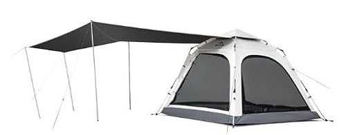 Naturehike Ango Pop Up Tents with Awning 3 Man Person Camping Tent Easy Assembly Automatic Tent Waterproof Windproof Anti-UV for Family Park Camping Hiking Outdoor