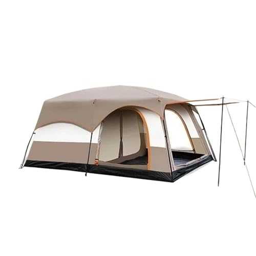 SLAHAJ Fishing Tent Camping Family Tent 4-12 Person Double Layers Oversize 2 Rooms Thickened Rainproof Outdoor Family Camp Tour Equipment Ice Fishing Shelter