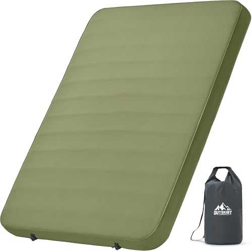 OUTSKIRT Self-Inflating Sleeping Pad, 4" Thick Double Camping Mattress with Insulation & Pump Sack, Portable Camping Mat for Tent, Car, Truck or Van, 4 Season Camp Air Mattress