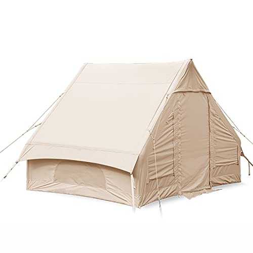 Instant Family Tent 5-8 Person Cotton Canvas Tent, Large Space Inflatable Tent Outdoor Glamping Camping Cabin Tent Waterproof Easy Set Up in Seconds Without Tent Pole