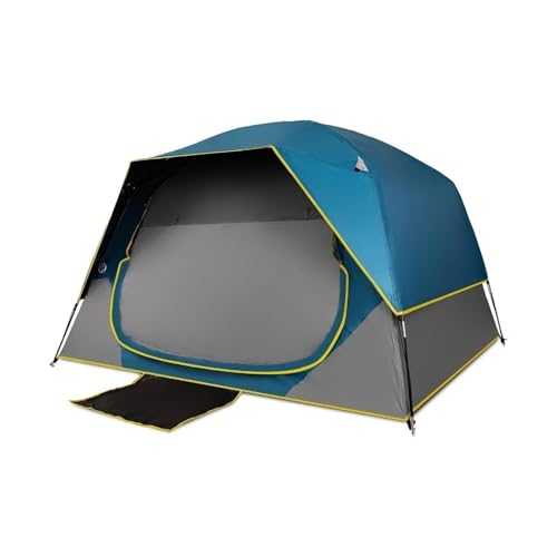 Fishing Tent 4 Person Blackout Camping Tent, Easy Setup Waterproof Family Dome Tent For Camping With Rainfly Shelters