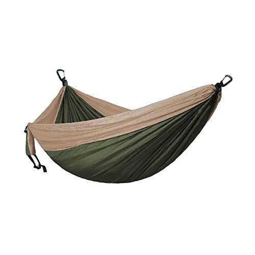 HJUGHPN Hammocks Outdoor Portable Hammock 2-3 Person Solid Color Parachute Hammock Camping Survival Garden Swing Leisure Travel