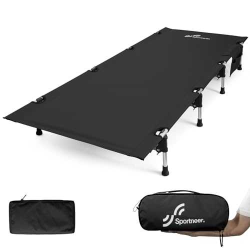 Sportneer Camping Bed 190×70cm, Portable Aluminum Camp Bed for Adults Support 150kg for Camping Touring Traveling Tents