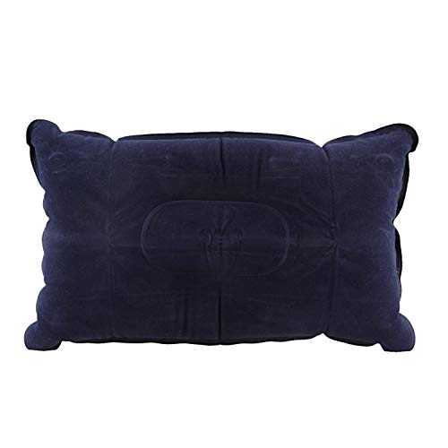 GUIJIALY Double-sided Flocking Pillow Inflatable Portable Foldable Pillow for Camping/Traveling/Office blue